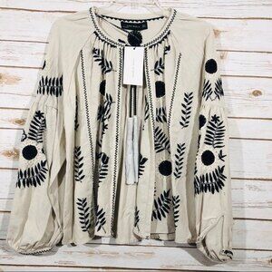 ZARA Women's Open Tie Front Long Sleeve Cardigan Oversized Size XS